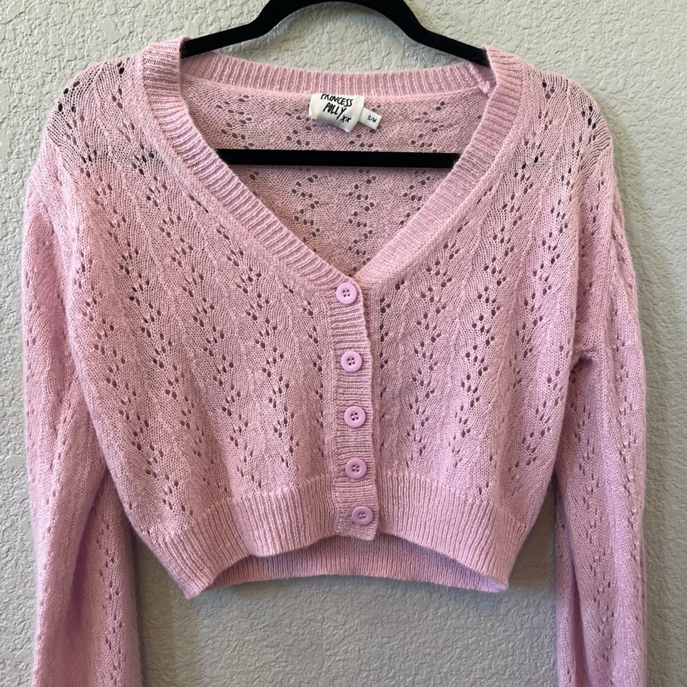 Princess Polly Pink Cropped Cardigan!